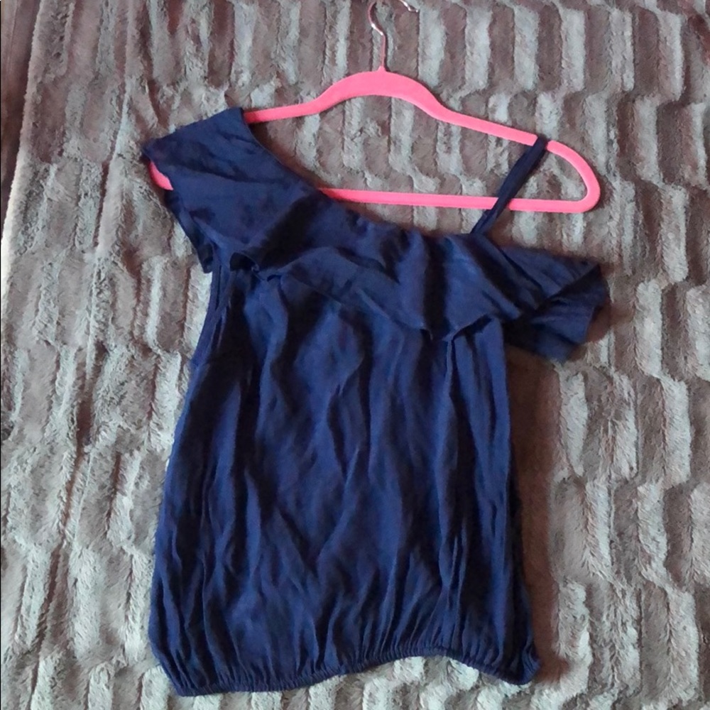 Blue off the shoulder top